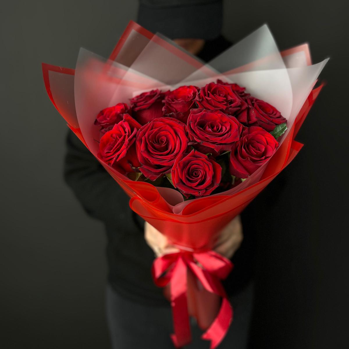 Розы красные 40 см