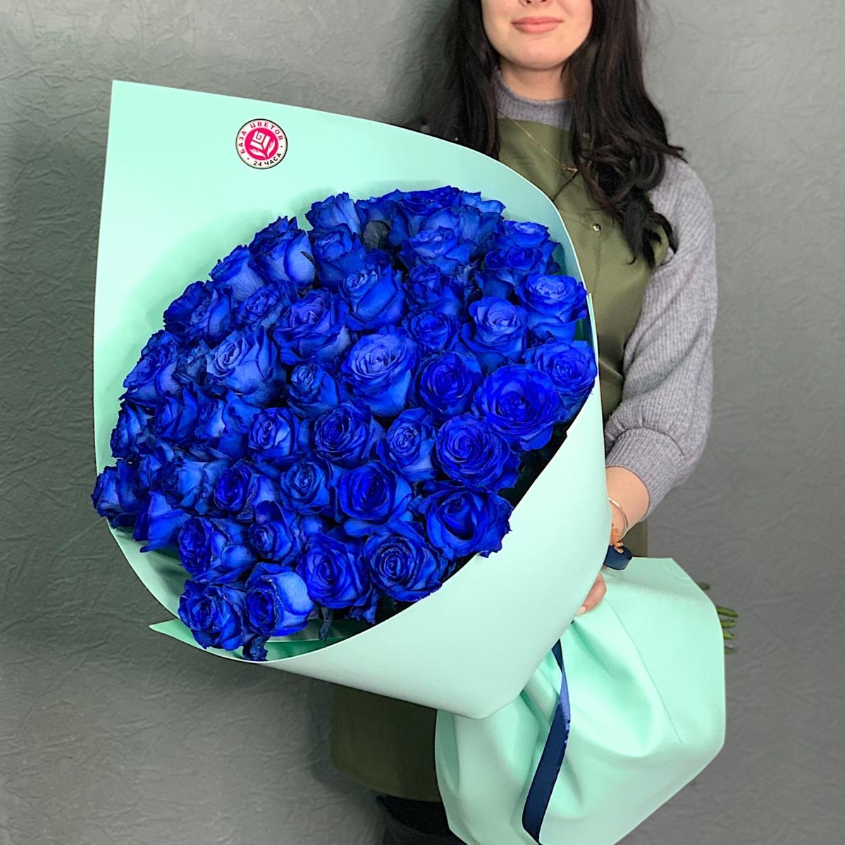 Синие розы (Эквадор) 70 см
