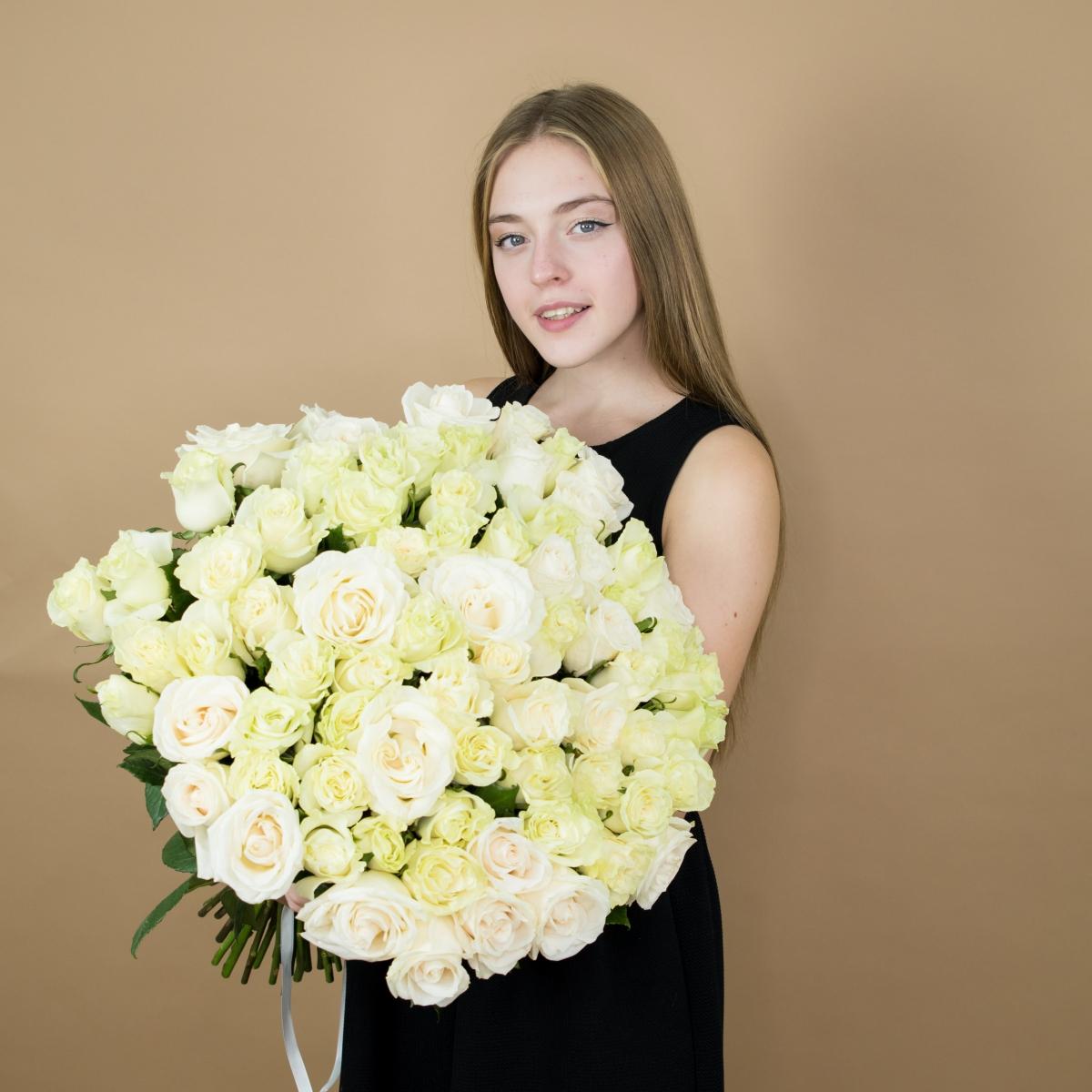 Розы белый Эквадор (40 см)