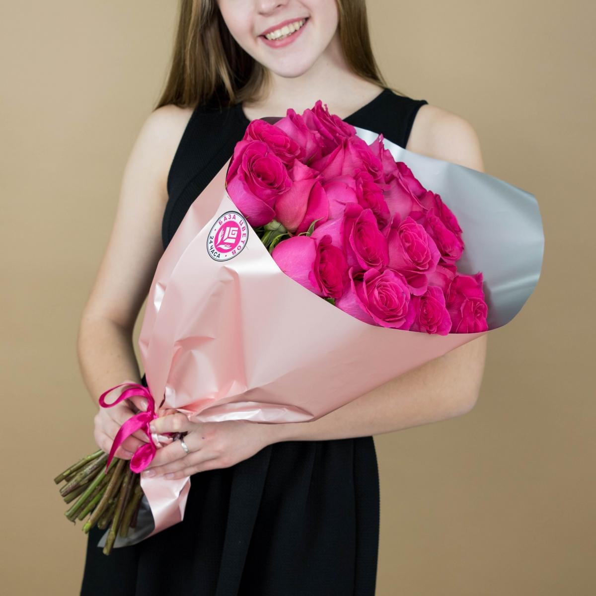 Букет из розовых роз 21 шт. (40 см) Артикул - 20406
