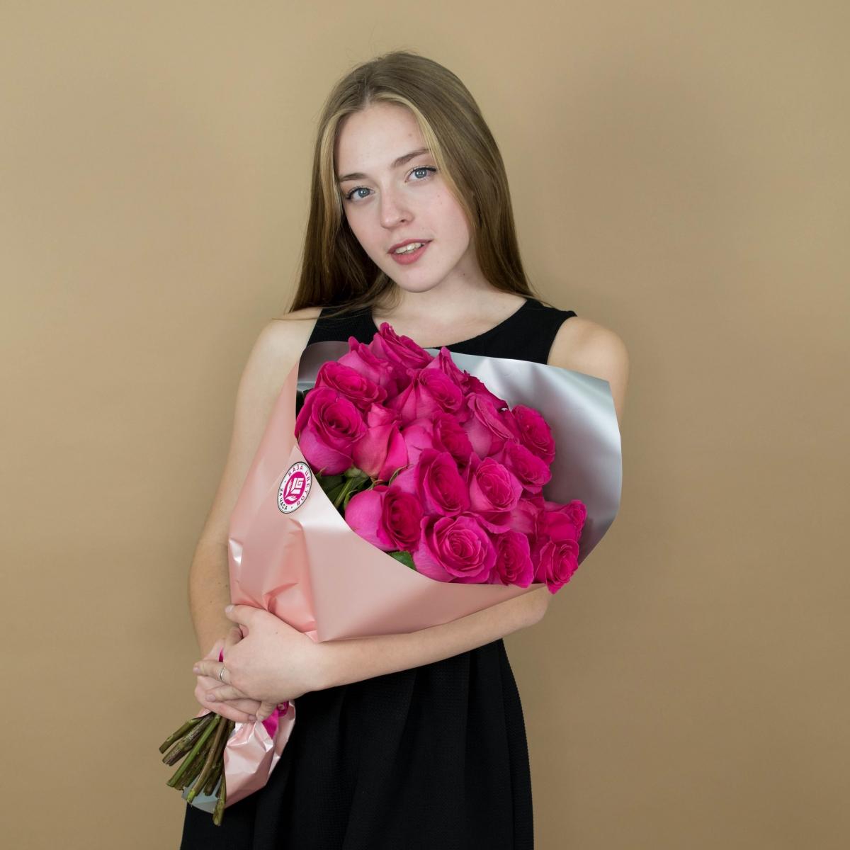Букет из розовых роз 21 шт. (40 см) Артикул - 20406