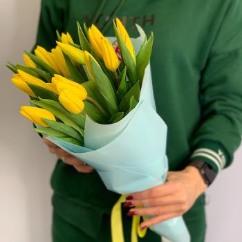 Тюльпаны жёлтые 15 шт код товара  32110