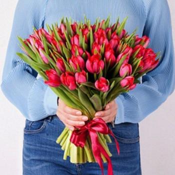 Тюльпаны красные 51 шт Артикул  33098